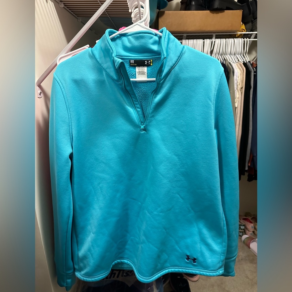 Under Armour 1/4 zip sweatshirt, lighter blue, medium
